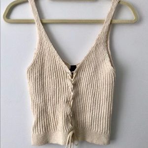 Tie Front Sweater Tank